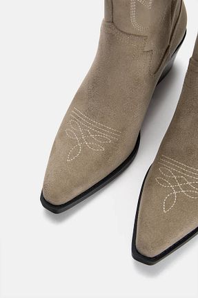 چکمه قهوه ای زنانه پلی استر Pull & Bear - کد 921394279