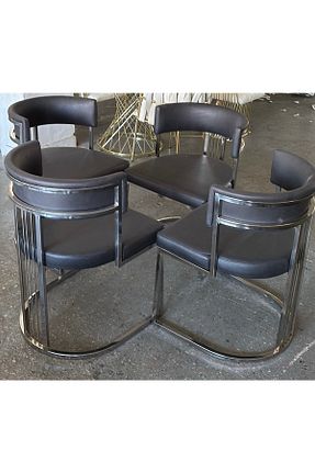 صندلی ناهار خوری مشکی فلزی numan metal - کد 904825503