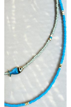 گردنبند استیل ( فولاد ) آبی زنانه استیل (فولاد) Bensei Takı Dükkanı - کد 921433289