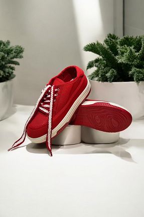 کفش اسنیکر قرمز زنانه بند دار LANDSHOES - کد 899866937