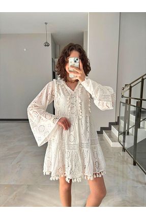 لباس سفید بافتنی Butik - کد 921477902