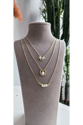 گردنبند استیل ( فولاد ) طلائی رودیوم xUPING - کد 921484277