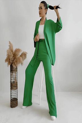ست بالاتنه و پائین تنه سبز زنانه بافتنی VıoShıne - کد 921494649