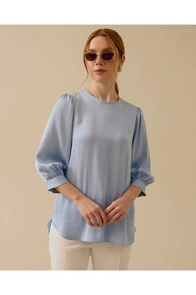 بلوز آبی زنانه ساده SEÇİL - کد 921494485