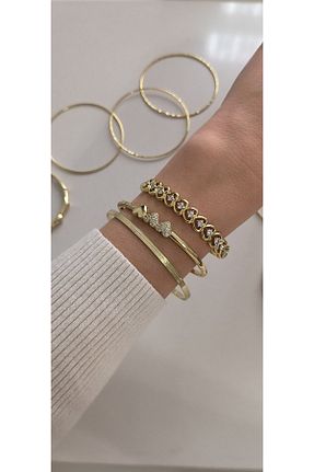 دستبند استیل (فولاد) طلائی رودیوم xUPING - کد 921494775