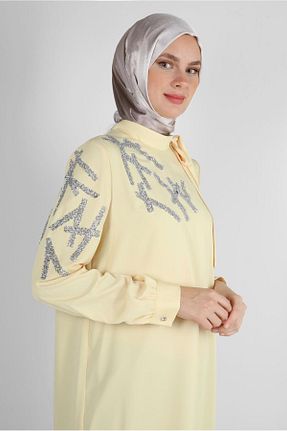 تونیک حجاب زرد زنانه پلی استر Alvina - کد 803863834