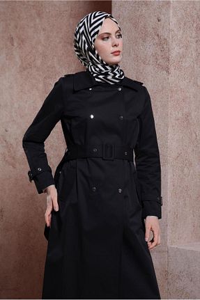 ترنچکت مشکی زنانه مخلوط پلی استر Alvina - کد 818065022