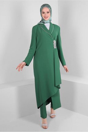 ست بالاتنه و پائین تنه حجاب سبز زنانه رگولار Alvina - کد 805316818