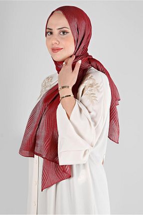 شال زرشکی زنانه پلی استر Alvina - کد 805921791