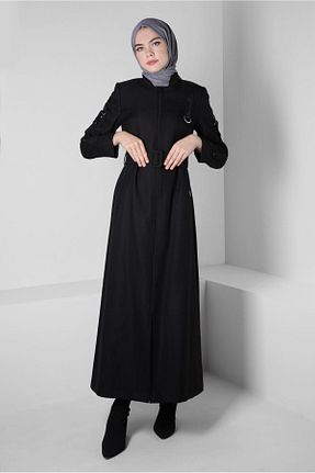 مانتو بلند حجاب مشکی زنانه Alvina - کد 790043926
