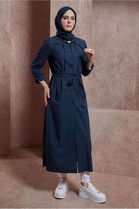 ترنچکت حجاب سرمه ای زنانه بدون آستر Alvina - کد 822671667