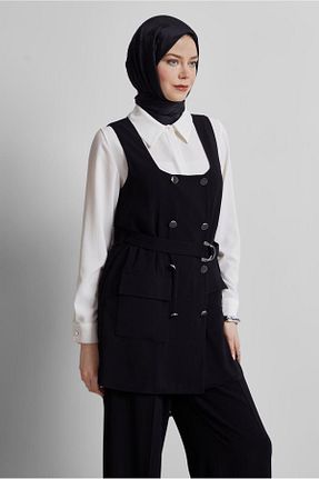 ست بالاتنه و پائین تنه حجاب مشکی زنانه رگولار Alvina - کد 921506727