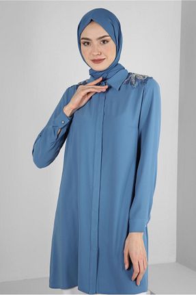 تونیک حجاب آبی زنانه پلی استر Alvina - کد 805950863