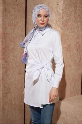 تونیک حجاب سفید زنانه مخلوط پلی استر Alvina - کد 818016855