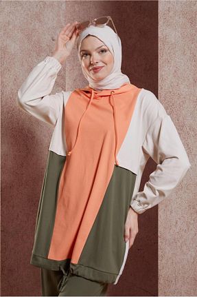 ست گرمکن حجاب خاکی زنانه رگولار Alvina - کد 833477649
