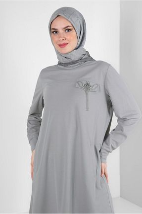 روسری طوسی پنبه ای Alvina - کد 804330220