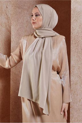 شال بژ زنانه پلی استر Alvina - کد 886962388
