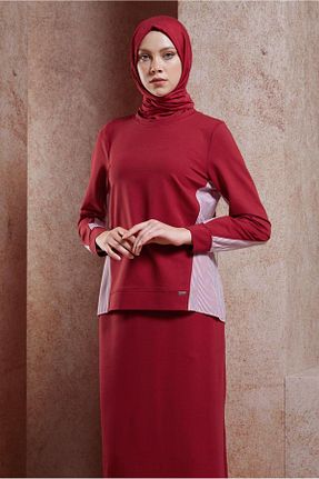 ست گرمکن حجاب قرمز زنانه رگولار Alvina - کد 855955084