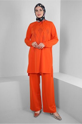 ست گرمکن حجاب نارنجی زنانه رگولار Alvina - کد 859501637