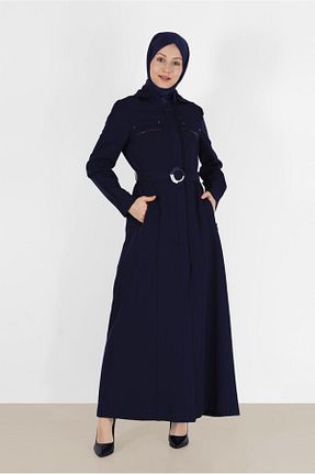 مانتو بلند حجاب سرمه ای زنانه Alvina - کد 804554927