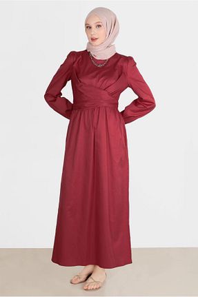 لباس حجاب زرشکی زنانه رگولار Alvina - کد 809513544