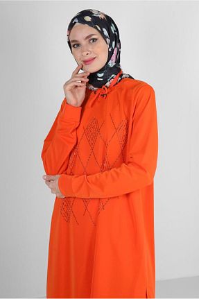 ست گرمکن حجاب نارنجی زنانه رگولار Alvina - کد 859501637