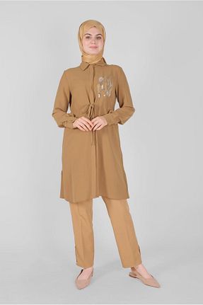 تونیک حجاب زرد زنانه پلی استر Alvina - کد 872833119