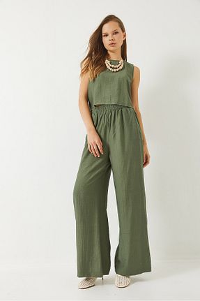 ست بالاتنه و پائین تنه خاکی زنانه بافتنی Bianco Lucci - کد 921518431