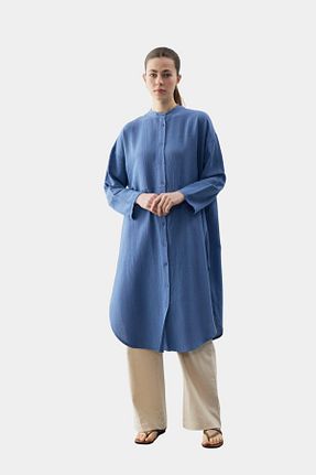 تونیک حجاب آبی زنانه بافتنی Esswaap - کد 921519161