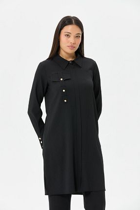 تونیک حجاب مشکی زنانه بافتنی Esswaap - کد 921519057