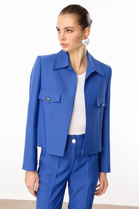 کت آبی زنانه رگولار Moda İlgi - کد 921520646