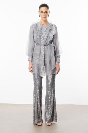 تونیک طوسی زنانه بافتنی Moda İlgi - کد 921530295