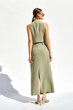 ست بالاتنه و پائین تنه خاکی زنانه بافتنی Womengrom - کد 921531856