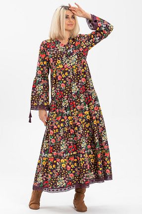 لباس بنفش زنانه بافتنی Eliş Şile Bezi - کد 64916329