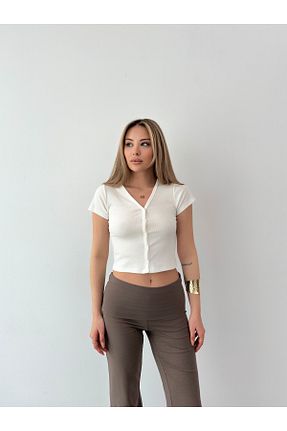 بلوز سفید زنانه ساده Somut istanbul - کد 921533063