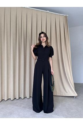 سرهمی مشکی زنانه آستین افتاده MODA DURAĞI - کد 921070904