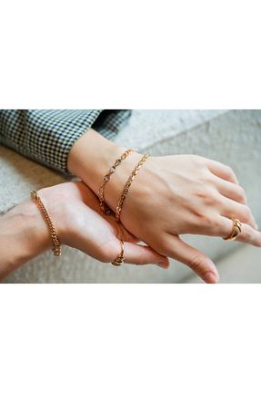 دستبند استیل (فولاد) صورتی روکش طلا Meiloras - کد 921531738