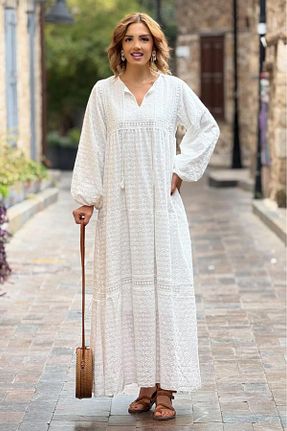 لباس سفید زنانه بافتنی Nevin Kaya Moda - کد 921549204