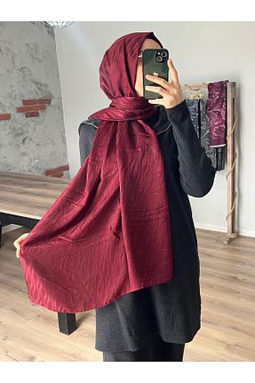 شال زرشکی زنانه پنبه ای Merwiss - کد 921543090