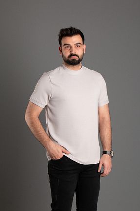 تیشرت طوسی مردانه اسلیم فیت ZEKİ ÖZER - کد 921546075