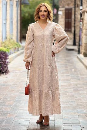 لباس بژ زنانه بافتنی Nevin Kaya Moda - کد 921548802