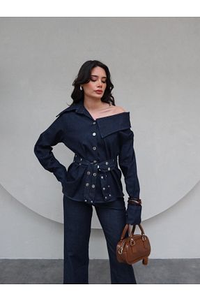 ست بالاتنه و پائین تنه سرمه ای زنانه جین ESRAHELVACI - کد 921551348