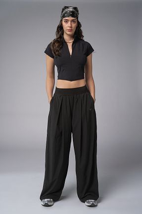 شلوار کرمگن مشکی زنانه فاق بلند bilcee - کد 921576443