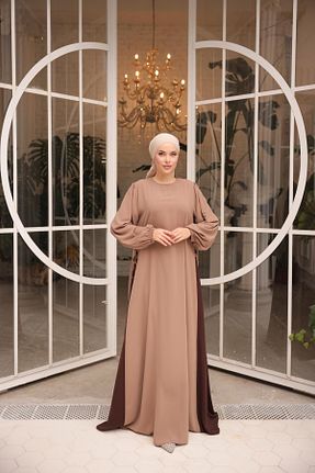 لباس حجاب قهوه ای زنانه رگولار Nissra - کد 922289941