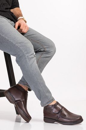 بوت / نیم بوت قهوه ای مردانه چرم خالص LAVİNYA MEDİKAL - کد 922290681
