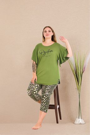 ست لباس راحتی سبز زنانه طرح دار Lady Lingerie - کد 921562748
