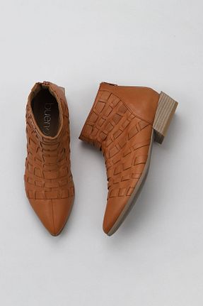 بوت / نیم بوت قهوه ای زنانه چرم خالص Bueno Shoes - کد 316607721