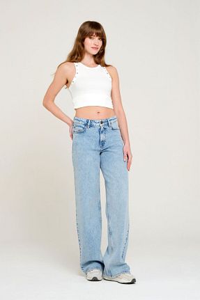 شلوار جین متالیک زنانه پاچه زیپ دار Pantamo Jeans - کد 921577315