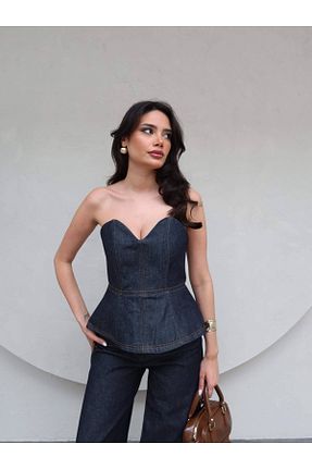 بلوز سرمه ای زنانه ساده ESRAHELVACI - کد 921571843