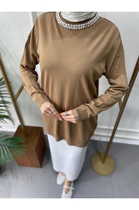 تونیک بژ زنانه بافتنی Missemramiss - کد 921571036